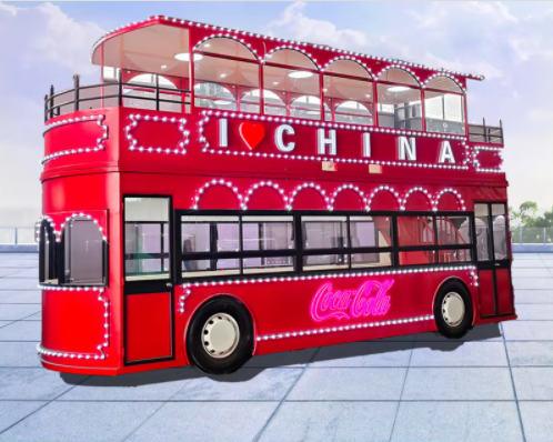 RESTAURANT STALL  RS004 Internet Celebrity Double-Decker Bus Mobile Commercial Restaurant Multi-Functional Night Market Stall Truck for Milk Fast Food